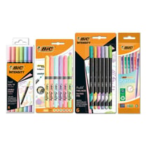 Kit d'écriture BIC Pastel - Feutres double pointe, porte-mines, surligneurs, feutres d'écriture - Couleurs pastel assorties
