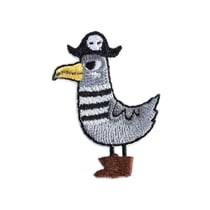 Lot de 3 écussons petits animaux mouette pirate 2,2cm x 4cm