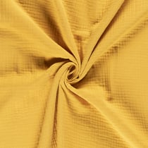 Tissu Triple gaze de coton Jaune moutarde