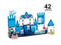 Jeu de Construction Magnétique - Véhicules et Éléments de Police - 42 Pièces - 1001Jouets