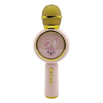 Microphone Enfant Bluetooth Portable Rose Son Clair Et Effets Magiques Rose YONIS
