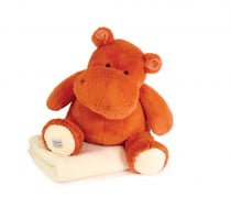 Peluche Géante Hippopotame orange 45 cm et son Plaid