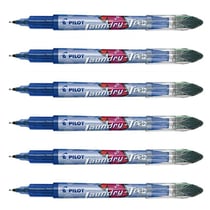 Lot de 6 stylos marqueurs textiles pointe aiguille 0,65 mm - PILOT - Laundry-Tec - Noir