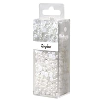 Mix paillettes et perles en verre + fil, gelé, 80g mix et fil 50mx0,3mm