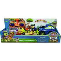 Coffret pat patrouille zuma + aeroglisseur + chase et le tout terrain police- figurine chien - paw patrol jungle rescue - spin master