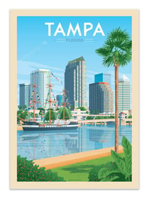 Affiche 50 x 70 cm -  Tampa Florida - Olahoop Travel Posters