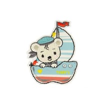 Ecusson thermocollant Ours en bateau 4,5cm x 4cm