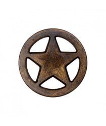 Bouton Étoile métal à queue 18mm - Prym Laiton Antique marron