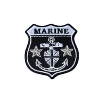Ecusson thermocollant blason marine noir 4,5cm x 4,5cm