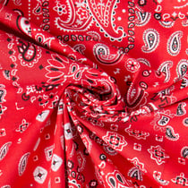 Tissu Coton imprimé Arty Eli patchwork paisley sur fond Rouge