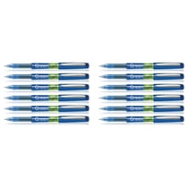 Lot de 12 Stylos roller encre liquide Pilot Greenball 7 pointe moyenne bleu