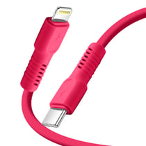 Forever Câble de Charge 2.4A et Synchro USB-C vers Lightning 27W 1,8m Rose
