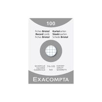 Étui de 100 fiches - bristol quadrillé 5x5 non perforé 74x105mm - Blanc - x 10 - Exacompta