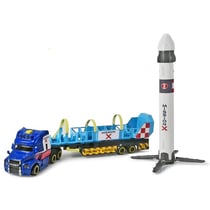 Camion de transport fusée mack truck 41 cm sons et lumière - dickie toys - véhicule et remorque