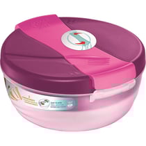 Grand bol déjeuner - Boîte à déjeuner - Lunch box - Bento - 3 compartiments - Rose