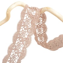 Bobine 13,7m guipure entre deux 50mm Beige