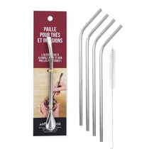 Paille avec filtre intégré + 4 pailles standard en inox