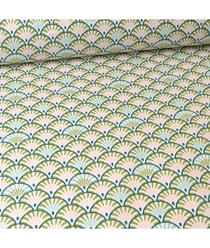 Tissu coton Plumes de Paon de 140 cm de largeur Bronze/paon Multicolore vendu par 50 cm