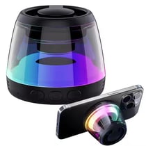 Mini Enceinte Bluetooth RGB Son 360° Support Téléphone Compact et Puissant Noir YONIS