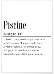 Affiche Définition Piscine | A3 : 29,7x42cm