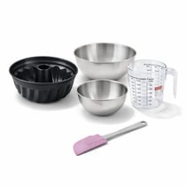 Set pâtisserie avec moule à kouglof 25 cm, 2 bols à mixer, verre mesureur et spatule Zenker