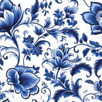 Lot de 4 serviettes en papier découpage collage 33 cm FLEUR BLEUE F 4012