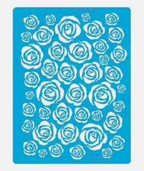 Pochoir plastique souple réutilisable 18,5 x 14,5 cm Fabrika Decoru ROSE FLEUR 187