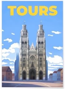 Affiche ville Tours 6 | A3 : 29,7x42cm