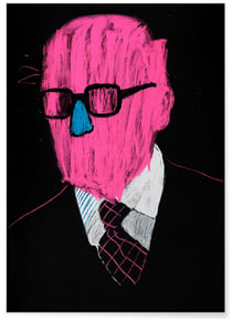 Affiche Homme rose | A3 : 29,7x42cm