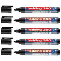 Lot de 5 marqueurs pour tableaux blancs - EDDING - Noir - Pointe 1,5-3 mm