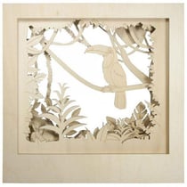 Cadre décoratif en bois XL à motif 3D - 53 x 53 x 14,5 cm - Toucan