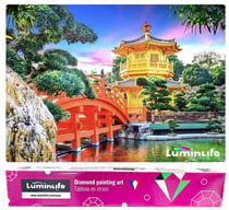 Diamond Painting Broderie Diamant LUMINLIFE 70x50cm, 5D, diamants ronds - Jardin Hong Kong