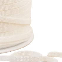 Bobine 50 mètres élastique plat blanc 6mm Made In France sans Latex (latex free) hypoallergénique Oeko Tex