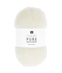 Pelote exceptionnelle LUXURY PURE BABY ALPACA - Rico Design - Le fil 100 % alpaga bébé pour un tricot haut de gamme 01 Creme