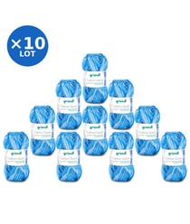 Lot de 10 pelotes COTTON QUICK PRINT de Gründl – 500 g de coton à motifs multicolores certifié Oeko-Tex 255 Multicolore