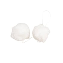 Pompon fourrure artificielle 50x60mm blanc