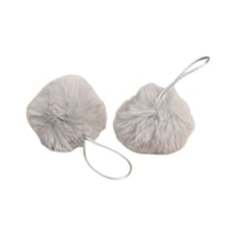 Pompon fourrure artificielle 50x60mm gris clair