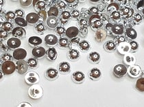 300 PERLES CABOCHON Rond Argenté Acrylique à coller 4 mm - Creation Diy