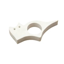 Bague de lecture en bois massif motif chaton-blanc