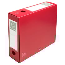 Boite de classement à pression Dos 80mm polypropylène 7/10e Opaque - A4 - Rouge - x 10 - Exacompta