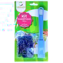Kit baton magnetique bleu + 100 pions de loto - ramasse jetons - cartaloto