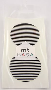 Masking Tape MT Casa Seal Sticker rond en washi Lignes noir