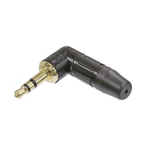Neutrik Connecteur Fiche Audio Stéréo 3,5mm à 3 Pôles Coudé à 90° en Métal Noir / Or