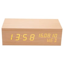 Réveil Haut-Parleur Bluetooth Bois LED USB Alarme Économie Énergie YONIS