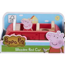 Voiture rouge de peppa pig + figurine peppa le cochon - giochi preziosi - monde miniature peppa le cochon