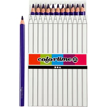 Crayons de Couleur Colortime, L : 17,45 cm, mine 5 mm, JUMBO, violet, 12pièces/ 1 Pq.