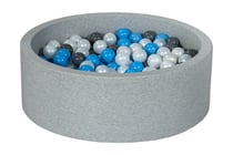 Piscine à balles Aire de jeu + 300 balles perle, gris, bleu clair - Velinda