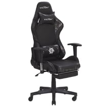 Chaise de Bureau Fauteuil Design Gamer Revêtement en Cuir PU noir et Blanc Réglable en Hauteur avec Dossier Inclinable Moderne Tendance Beliani