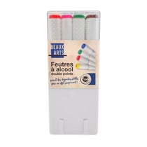 MégaCréa DIY - Feutres à alcool Double pointe Couleurs vives 12 pièces
