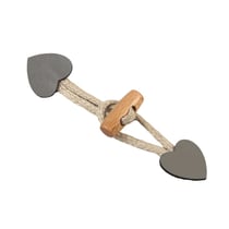 Brandebourg coeur simili cuir gris cendre 2,4cm x 10cm